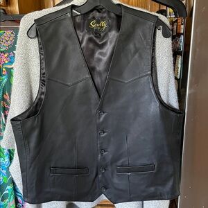 Scully Leather Vest Mens 44 or XL Biker Leather